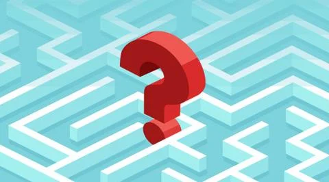 Vector of a question mark lost in a labyrinth Stock Illustration