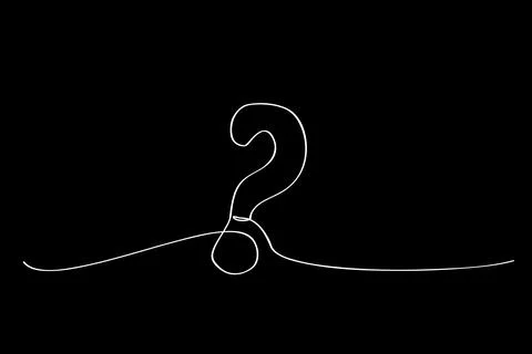 Vector question mark, single or continuous line with copy negative space fo.. 스톡 일러스트