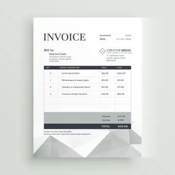 Vector quotation invoice template design Stock Illustration