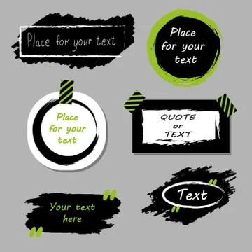 Vector quote boxes collection. Hand drawn frames, square, rectangle and round イラスト素材