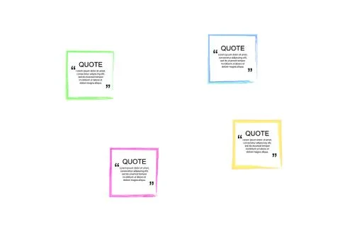 Vector Quote Frames Set, Colorful Watercolor Spots on the Background, Isolated Stock Illustration