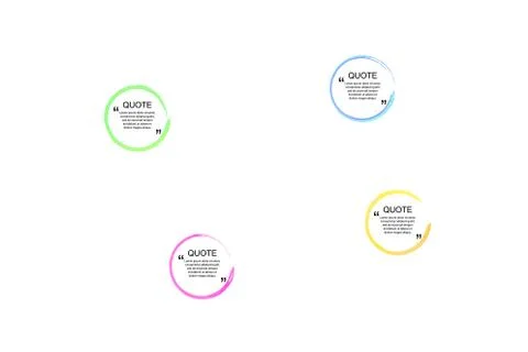 Vector Quote Frames Set, Colorful Watercolor Spots on the Background, Isolated Stock Illustration