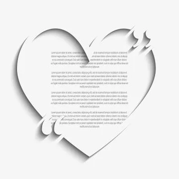 Vector Quote Heart Blank Template. Bracket. Stock Illustration