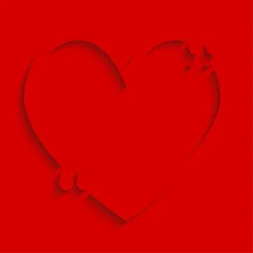 Vector Quote Red Heart. Bracket. Stock Illustration