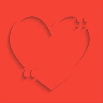 Vector Quote Red Heart. Bracket. Stock Illustration