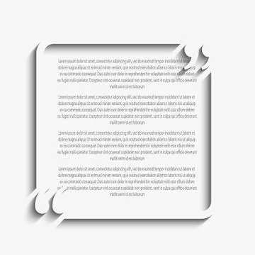 Vector Quote Square Blank Template. Bracket. Stock Illustration