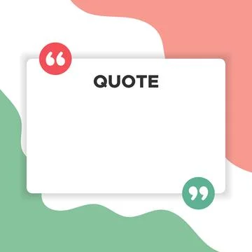 Vector of Quote Template. Good for quote post, quote design, quote content, etc. Stock Illustration