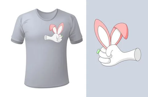Vector rabbit ears in flat style . Editable illustration Illustrazione stock