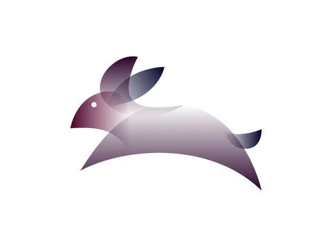 Vector rabbit in gradient style. Digital art Stock Illustration