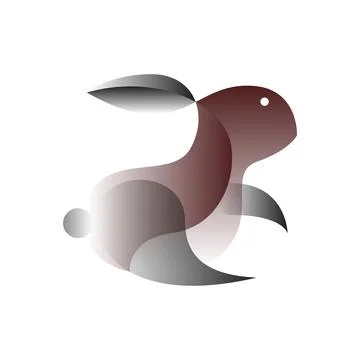 Vector rabbit in gradient style. Digital art Stock Illustration