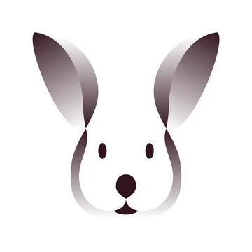 Vector rabbit in gradient style. Digital art Stock Illustration