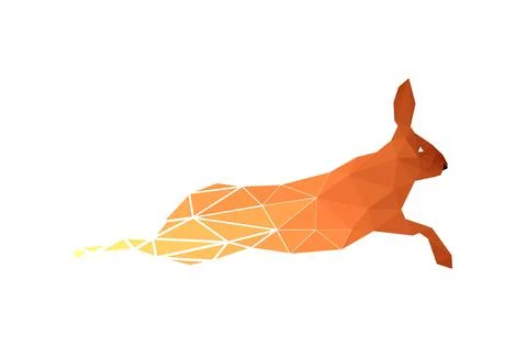 Vector rabbit in low poly style Stock Illustration