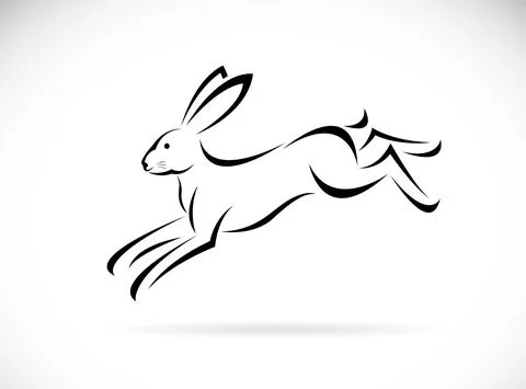 Vector of rabbit running design on white background. Easy editable layered ve 스톡 일러스트