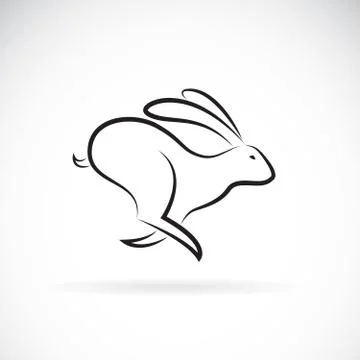 Vector of rabbit is running on white background. Wild Animals. Black bunny. E 스톡 일러스트