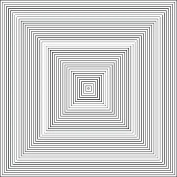 Vector radiating squares spiral. Retro style abstract background. Contour lines 스톡 일러스트
