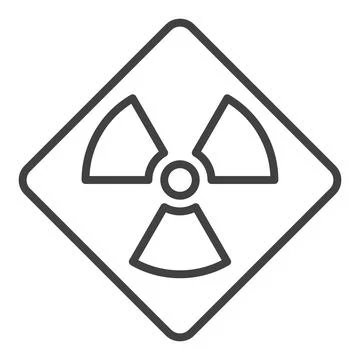 Vector Radiation Warning minimal linear icon or symbol Stock Illustration