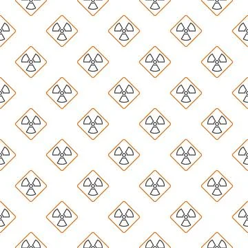 Vector Radiation Warning minimal linear seamless pattern イラスト素材