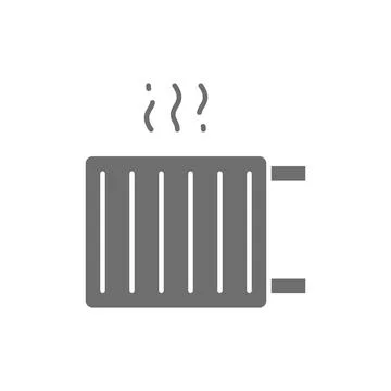 Vector radiator, heater, heat system grey icon. 스톡 일러스트