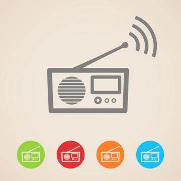 Vector radio icons Stock Illustration