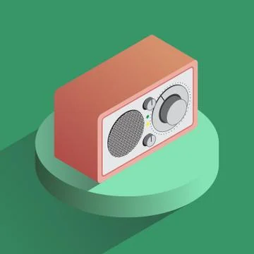 Vector radio reciever isometric Stock Illustration