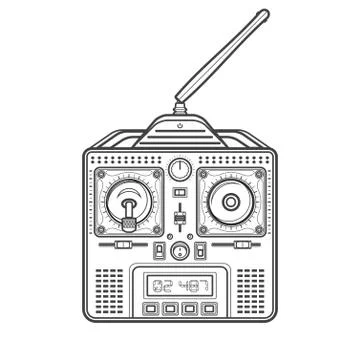 Vector radio remote control illustration. Illustrazione stock