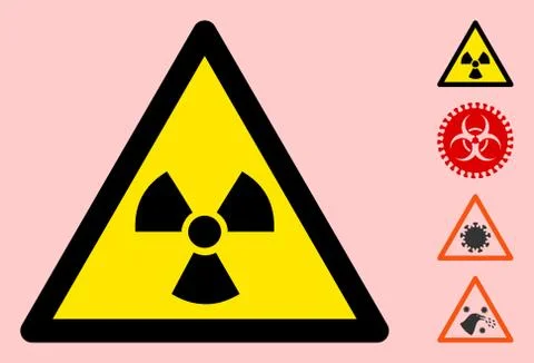 Vector Radioactive Warning Triangle Sign Icon Illustrazione stock