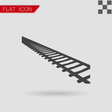 Vector Rail Road icon Flat Style Stock Illustration