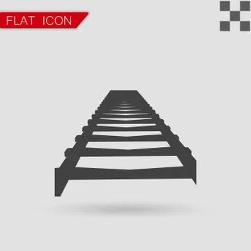 Vector Rail Road icon Flat Style Illustrazione stock