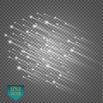 Vector rain comets isolated on transparent background. Lights. Magic concept Stock Illustration