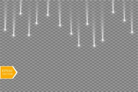 Vector rain comets isolated on transparent background. Lights. Magic concept Stock Illustration
