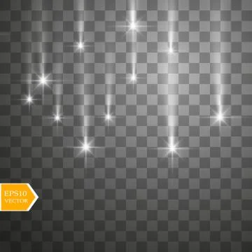 Vector rain comets isolated on transparent background. Lights. Magic concept Stock Illustration