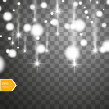 Vector rain comets isolated on transparent background. Lights. Magic concept Stock Illustration