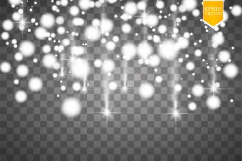Vector rain comets isolated on transparent background. Lights. Magic concept Stock Illustration
