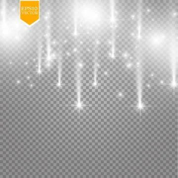 Vector rain comets isolated on transparent background. Lights. Magic concept Stock Illustration