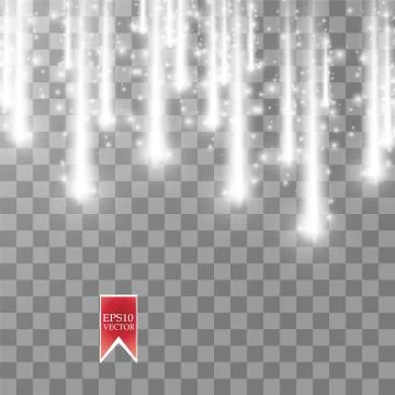 Vector rain comets isolated on transparent background. Lights. Magic concept Stock Illustration