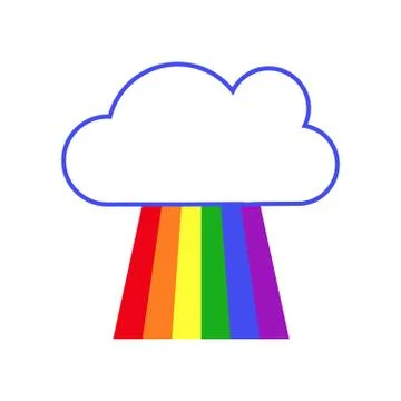 Vector rainbow and cloud white background Stock Illustration