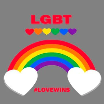 Vector rainbow and hearts Stock Illustration