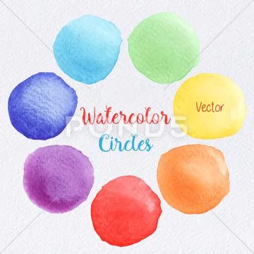 Vector Rainbow Colors Watercolor Paint Stains