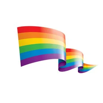 Vector a rainbow flag waving on white background Stock Illustration