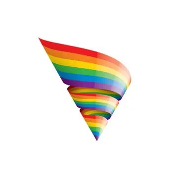 Vector a rainbow flag waving on white background Stock Illustration