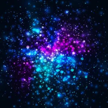 Vector rainbow glowing light glitter background. Galaxy magic lights backgrou Stock Illustration