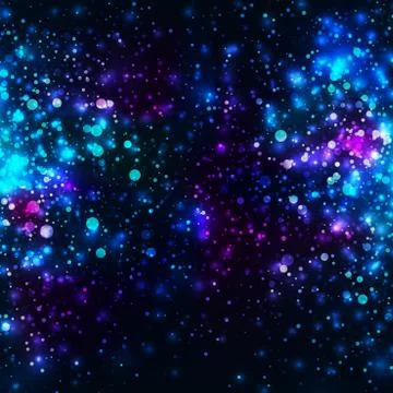 Vector rainbow glowing light glitter background. Galaxy magic lights backgrou Stock Illustration
