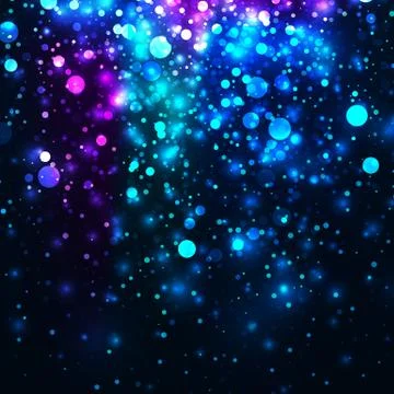 Vector rainbow glowing light glitter background. Galaxy magic lights backgrou Illustrazione stock