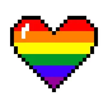 Vector rainbow pixel heart 库存插图