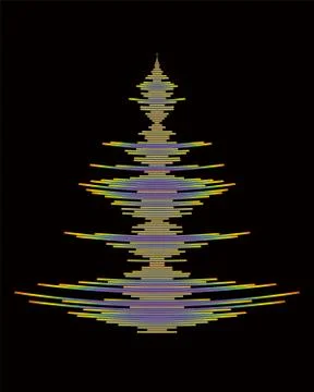 Vector Rainbow pulse player logo on black Illustrazione stock