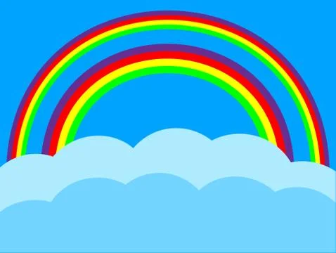 Vector rainbow set with clouds Stock Illustration