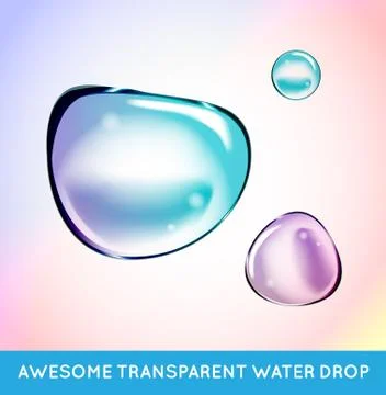 Vector Rainbow Soap Water Bubbles Set. Transparent Isolated Realistic Design  Stock Illustration
