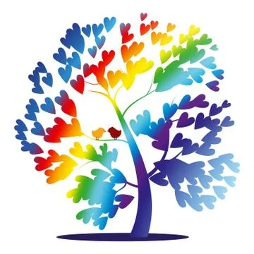 Vector rainbow tree Stock Illustration