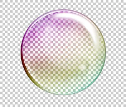 Vector Rainbow Water Bubbles. Transparent Isolated Realistic Design Elements. Stock Illustration