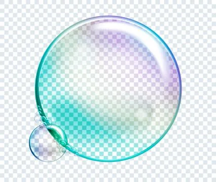 Vector Rainbow Water Bubbles. Transparent Isolated Realistic Design Elements. Stock Illustration